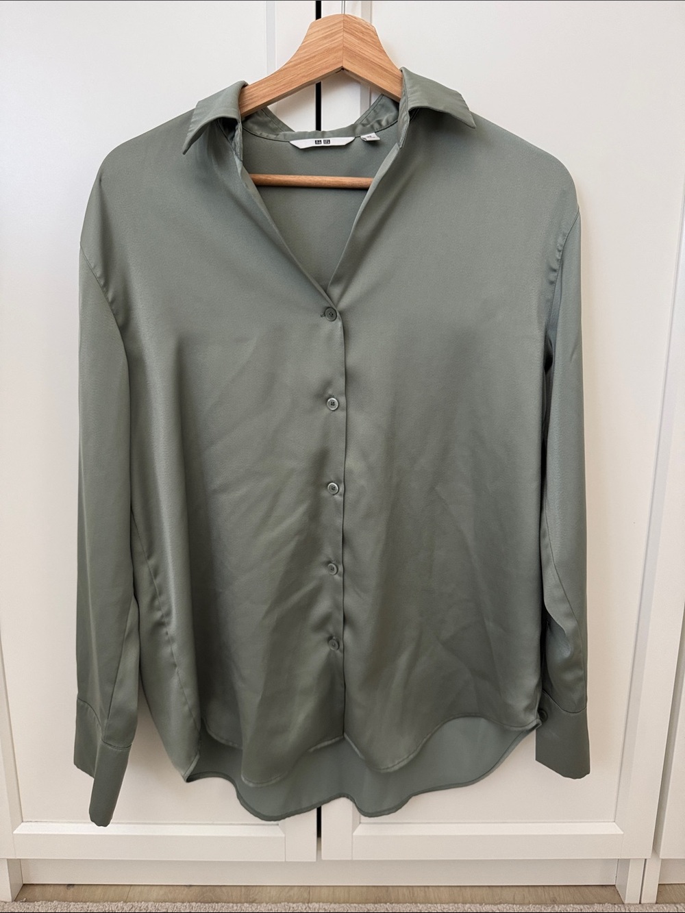 Uniqlo Sage Green Button-Down Women's Shirt